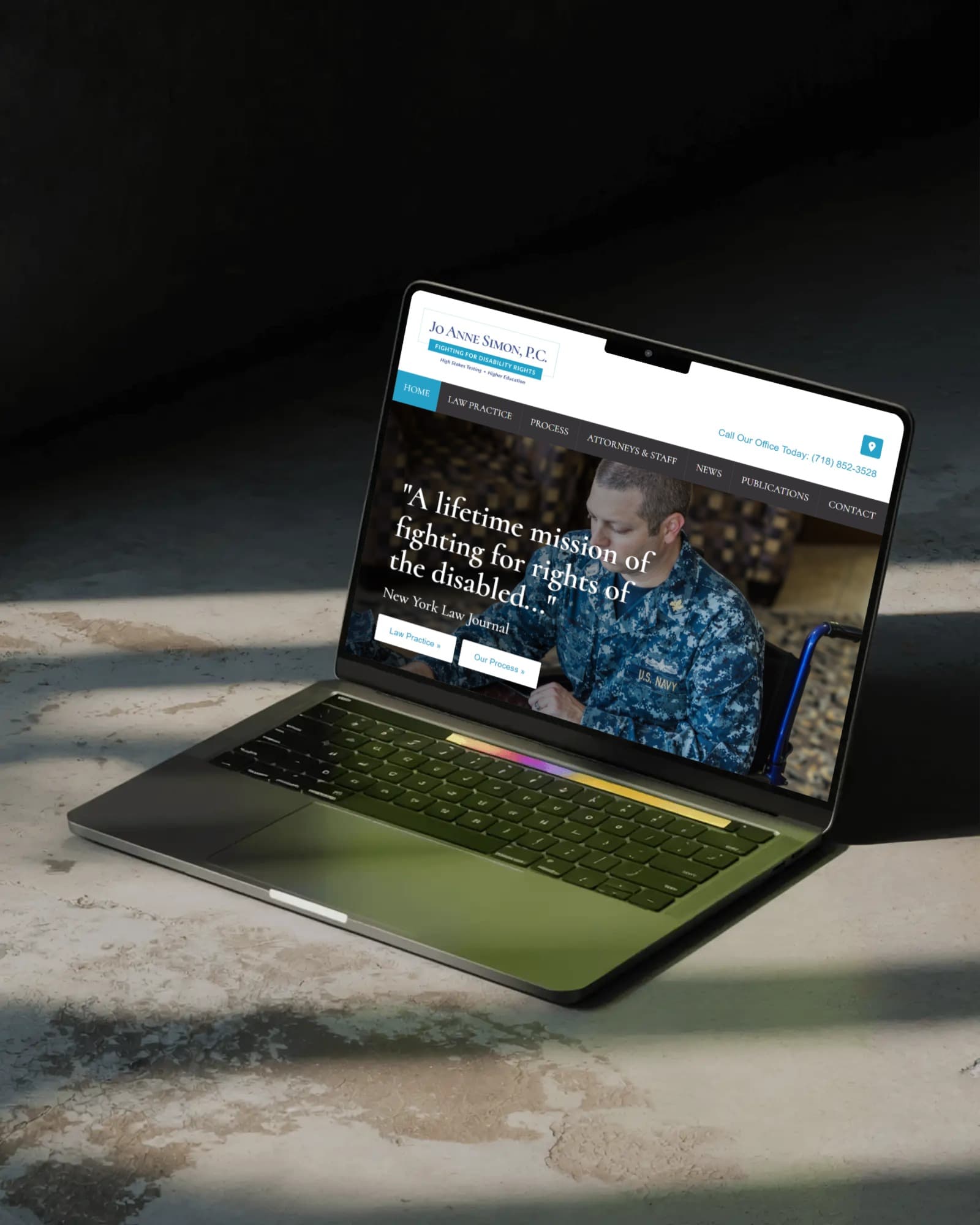 Statement-led homepage designed for credibility first, with immediate pathways to call and inquire.